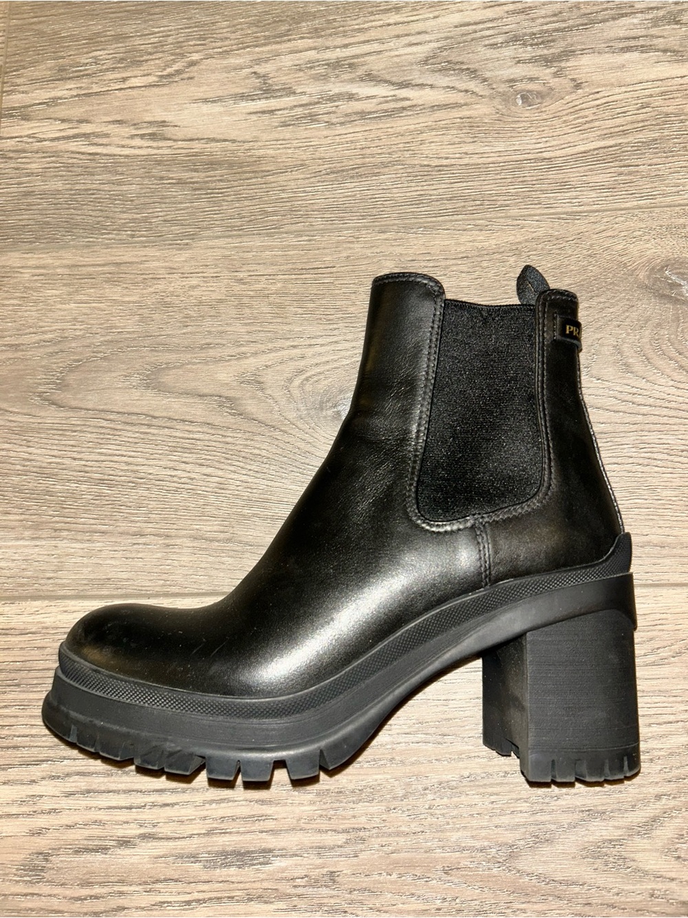 Prada Lug Sole Chelsea Boot Black - Picture 5 of 6